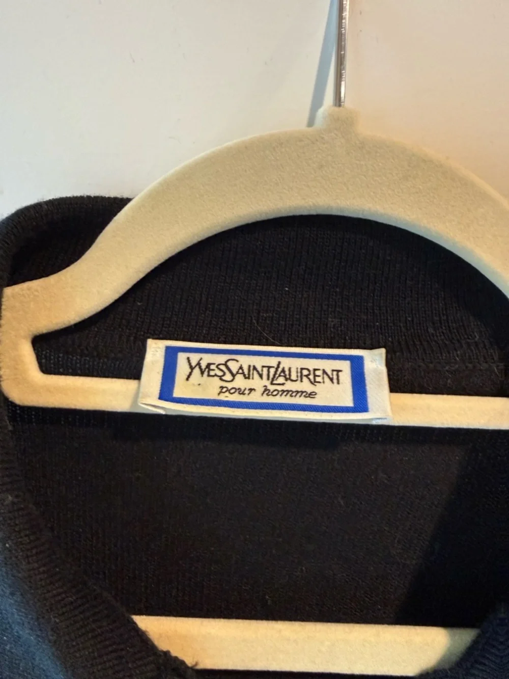 Yves Saint Laurent Black Knit Polo Sweater - Picture 2 of 2